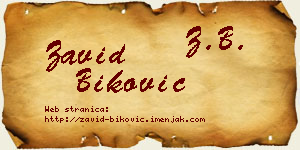 Zavid Biković vizit kartica